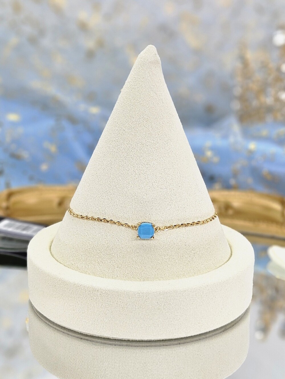 Kate Spade Bracelet Blue Gold Chain Boho Classic Modern Resort Gifts Minimalist